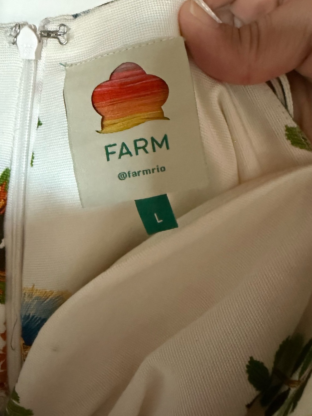 FARM Rio Strapless Floral Barrel-Leg Jumpsuit - White with Red, Orange & Blue - Picture 7 of 9